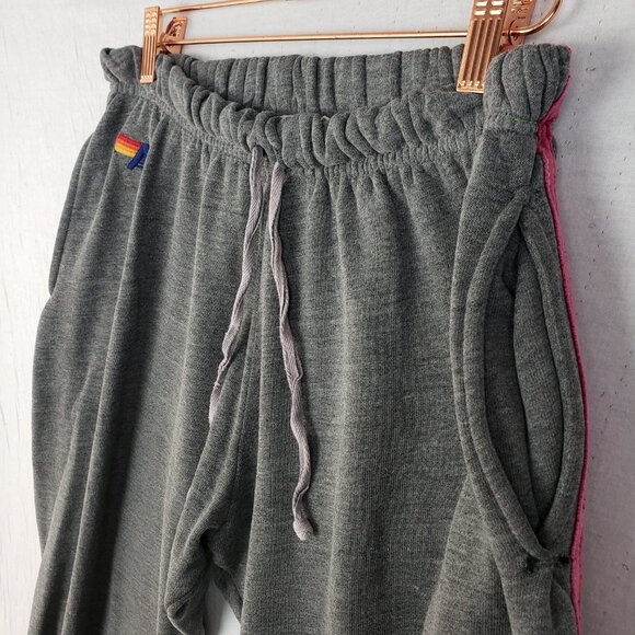 Aviator Nation 5 Stripe Sweatpants in Heather Gray Distressed size S - Picture 11 of 16
